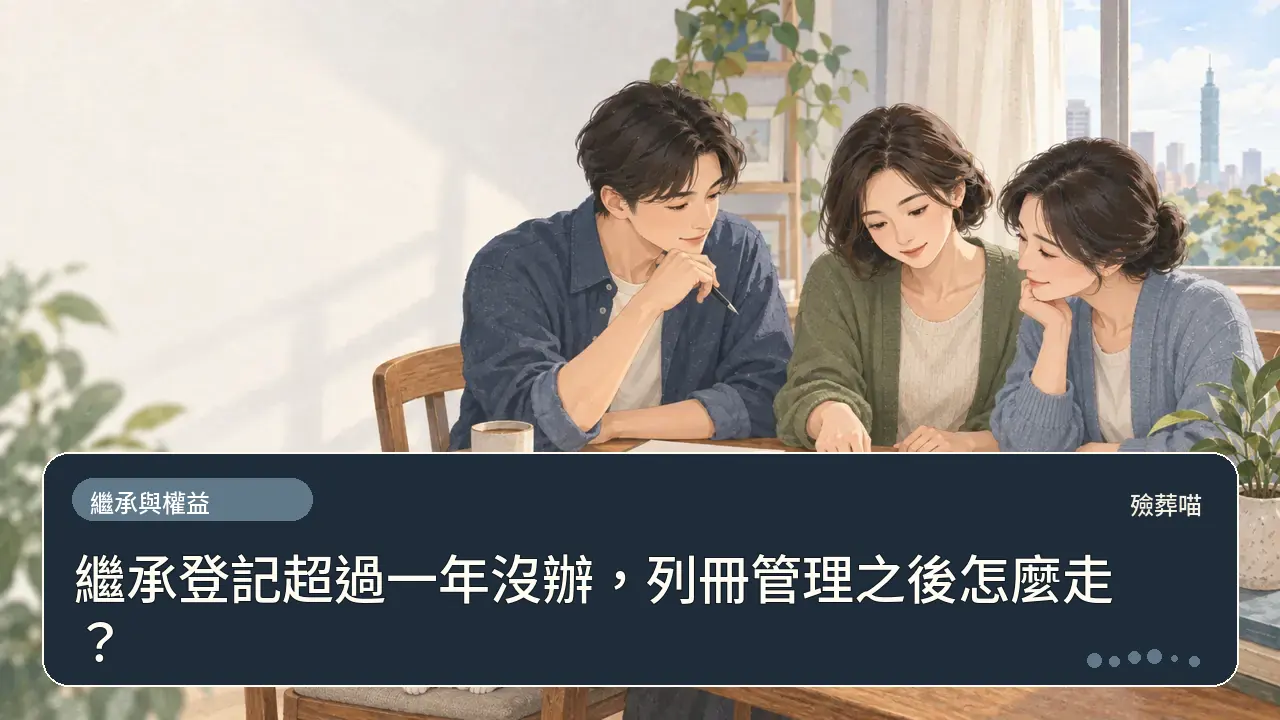 繼承登記超過一年沒辦,列冊管理之後怎麼走?主題插畫