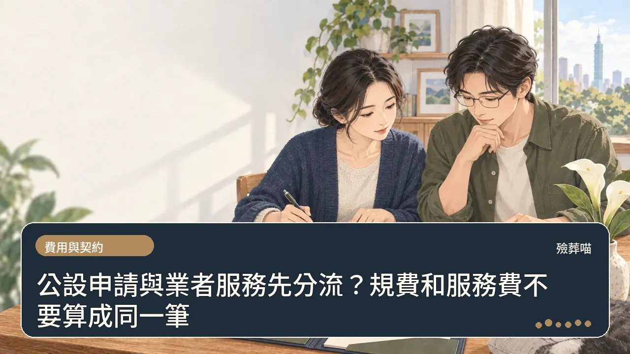 公設申請與業者服務先分流?規費和服務費不要算成同一筆主題插畫