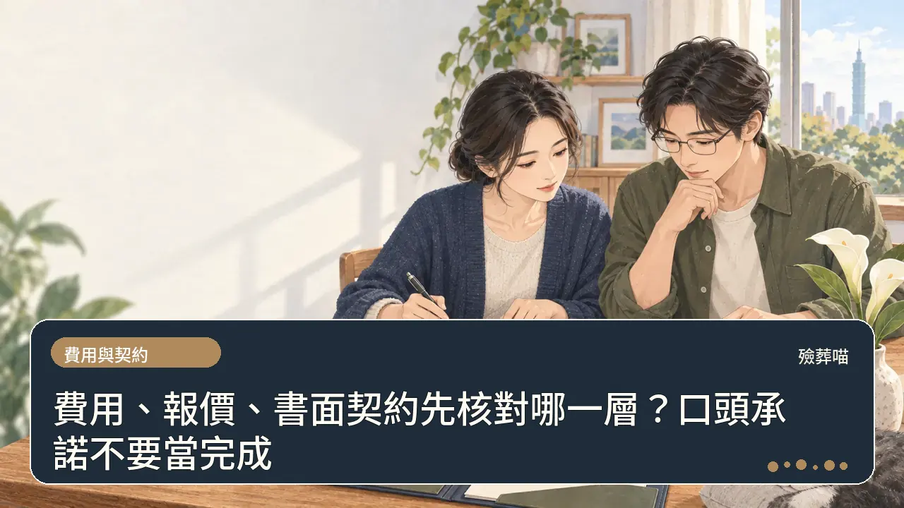 費用、報價、書面契約先核對哪一層？口頭承諾不要當完成主題插畫